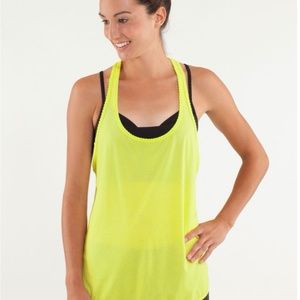 Lululemon 105F Singlet Racerback Split Pea Neon Yellow Green Size 4